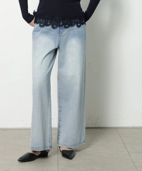 CADUNE(カデュネ)の「ワイドストレートデニム(その他パンツ・レディース・ライトブルー/ホワイト/ベージュ・38/36/34)」の3枚目の写真