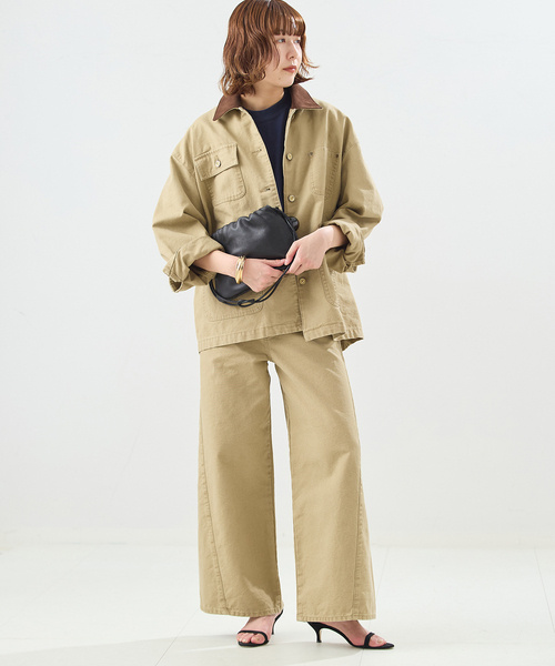 journal standard L'essage（ジャーナルスタンダードレサージュ）の「Duck フィールドジャケット（ミリタリージャケット・レディース・ベージュ・FREE）」の2枚目の写真