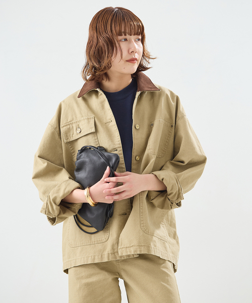 journal standard L'essage（ジャーナルスタンダードレサージュ）の「Duck フィールドジャケット（ミリタリージャケット・レディース・ベージュ・FREE）」の5枚目の写真