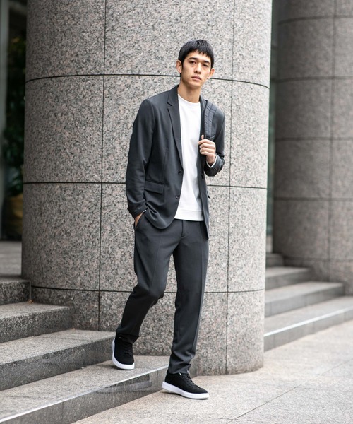 NANO universe（ナノユニバース）の「【Begin 5月号掲載 XLサイズ追加】 ｢Damerino Pack｣for Jet Setter ブークレージャージセットアップ（セットアップ・メンズ・ネイビー/チャコール/ブラウン/グレー系その他4・S/M/L/XL）」の6枚目の写真