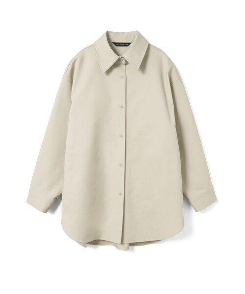 mizuiroind(ミズイロインド)の「mizuiro ind ダブルクロスワイドシャツブルゾン(その他アウター・レディース・チャコールグレー/ブラック/サンドベージュ・FREE)」の1枚目の写真