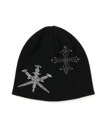 UNKNOWNLONDON/アンノウンロンドン/Dagger Cross Rhinestone Beanie
