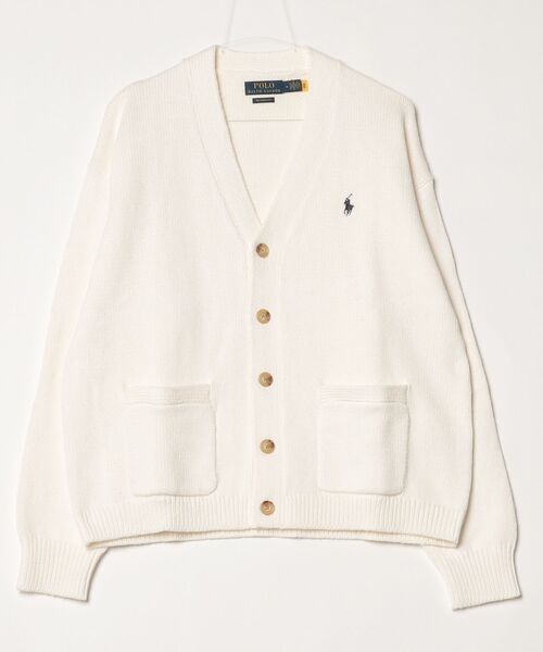 POLO RALPH LAUREN（ポロ ラルフ ローレン）の「リラックス フィット コットン カーディガン（カーディガン/ボレロ・メンズ・ホワイト・S/M/L）」の3枚目の写真