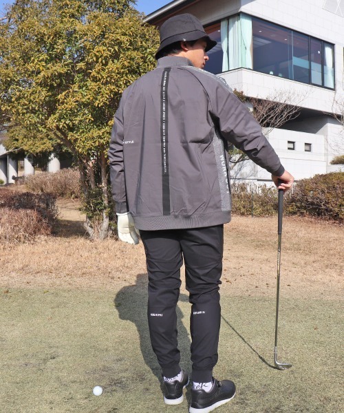 LUXE/R GOLF(ラグジュ ゴルフ)の「(RM)【LUXE/R GOLF】ストレッチ ブロード メッシュ切替え スタンド ハーフZIP(ナイロンジャケット・メンズ・ベージュ系/カーキ系/ブラック/チャコールグレー・LARGE/X-LARGE/MEDIUM)」の2枚目の写真