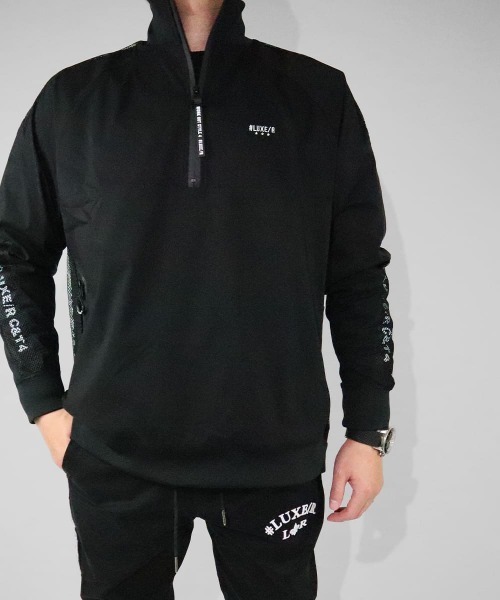 LUXE/R GOLF(ラグジュ ゴルフ)の「(RM)【LUXE/R GOLF】ストレッチ ブロード メッシュ切替え スタンド ハーフZIP(ナイロンジャケット・メンズ・ベージュ系/カーキ系/ブラック/チャコールグレー・LARGE/X-LARGE/MEDIUM)」の14枚目の写真