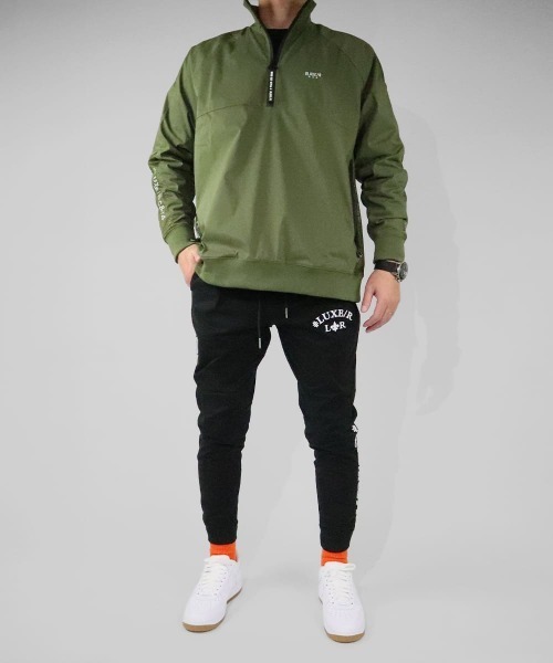 LUXE/R GOLF(ラグジュ ゴルフ)の「(RM)【LUXE/R GOLF】ストレッチ ブロード メッシュ切替え スタンド ハーフZIP(ナイロンジャケット・メンズ・ベージュ系/カーキ系/ブラック/チャコールグレー・LARGE/X-LARGE/MEDIUM)」の21枚目の写真