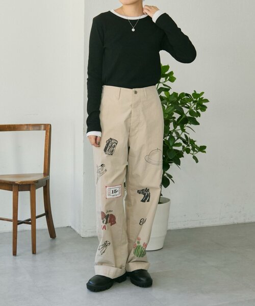 ear PAPILLONNER（イアパピヨネ）の「Kendai×SUM1 STYLE別注パンツ26【SUM1 STYLE】（その他パンツ・レディース・ブルー/ベージュ・FREE）」の16枚目の写真