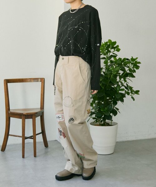 ear PAPILLONNER（イアパピヨネ）の「Kendai×SUM1 STYLE別注パンツ26【SUM1 STYLE】（その他パンツ・レディース・ブルー/ベージュ・FREE）」の9枚目の写真