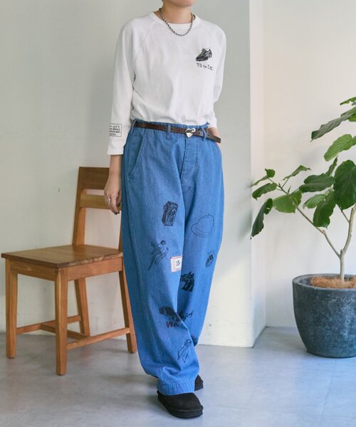 ear PAPILLONNER(イアパピヨネ)の「Kendai×SUM1 STYLE別注パンツ26【SUM1 STYLE】(その他パンツ・レディース・ブルー/ベージュ・FREE)」の5枚目の写真