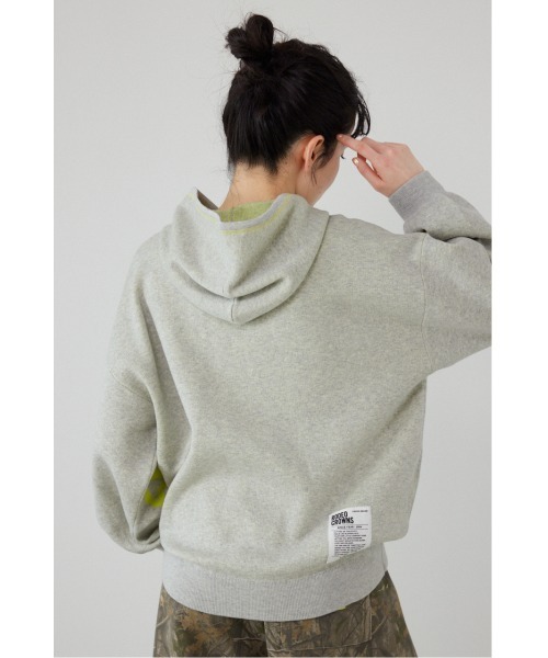 RODEO CROWNS WIDE BOWL(ロデオクラウンズワイドボウル)の「スウェットライクフロントロゴニットフーディー(パーカー・レディース・ライトイエロー/ブラック/グレー×ホワイト/ライトパープル・FREE)」の22枚目の写真