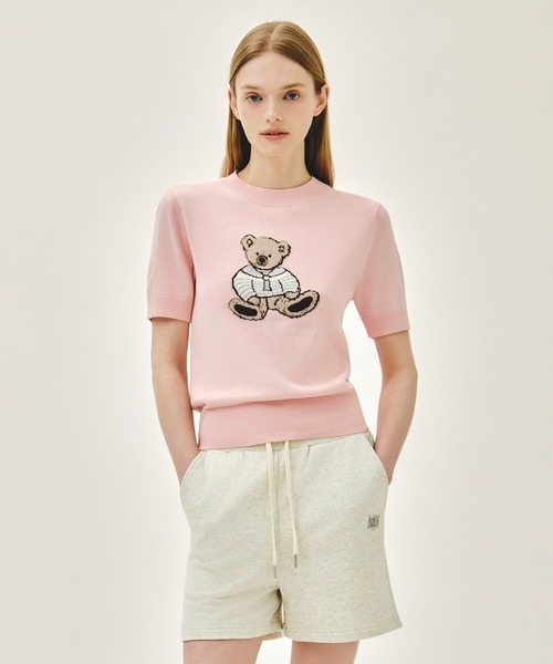 MARITHE + FRANCOIS GIRBAUD(マリテフランソワジルボー)の「W DOODLE BEAR HALF KNIT PULLOVER(ニット/セーター・レディース・ライトピンク/アイボリー/ネイビー・MEDIUM/SMALL)」の3枚目の写真