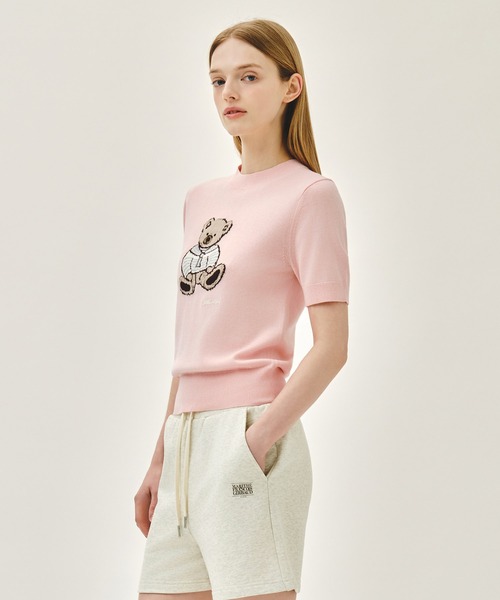 MARITHE + FRANCOIS GIRBAUD(マリテフランソワジルボー)の「W DOODLE BEAR HALF KNIT PULLOVER(ニット/セーター・レディース・ライトピンク/アイボリー/ネイビー・MEDIUM/SMALL)」の8枚目の写真