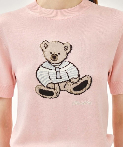 MARITHE + FRANCOIS GIRBAUD(マリテフランソワジルボー)の「W DOODLE BEAR HALF KNIT PULLOVER(ニット/セーター・レディース・ライトピンク/アイボリー/ネイビー・MEDIUM/SMALL)」の10枚目の写真