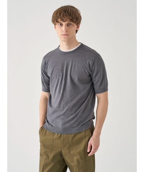 JOHN SMEDLEY(ジョンスメドレー)の「半袖コットンニットTシャツ(ニット/セーター・メンズ・チャコールグレー・S/M/XL/L)」の6枚目の写真