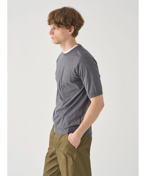 JOHN SMEDLEY(ジョンスメドレー)の「半袖コットンニットTシャツ(ニット/セーター・メンズ・チャコールグレー・S/M/XL/L)」の7枚目の写真