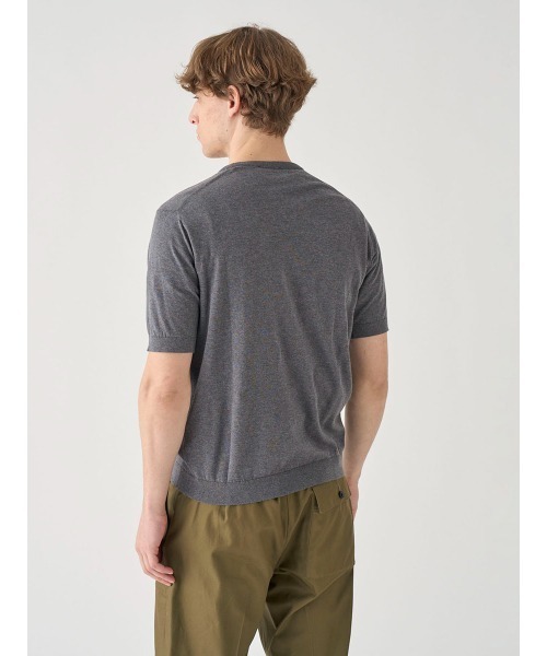 JOHN SMEDLEY(ジョンスメドレー)の「半袖コットンニットTシャツ(ニット/セーター・メンズ・チャコールグレー・S/M/XL/L)」の3枚目の写真