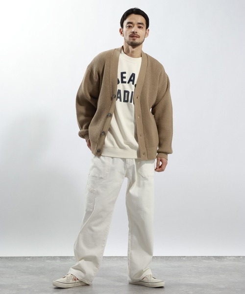 BAYFLOW(ベイフロー)の「TIDYニットカーディガン(カーディガン/ボレロ・メンズ・ベージュ/サックスブルー・MEDIUM/LARGE)」の3枚目の写真