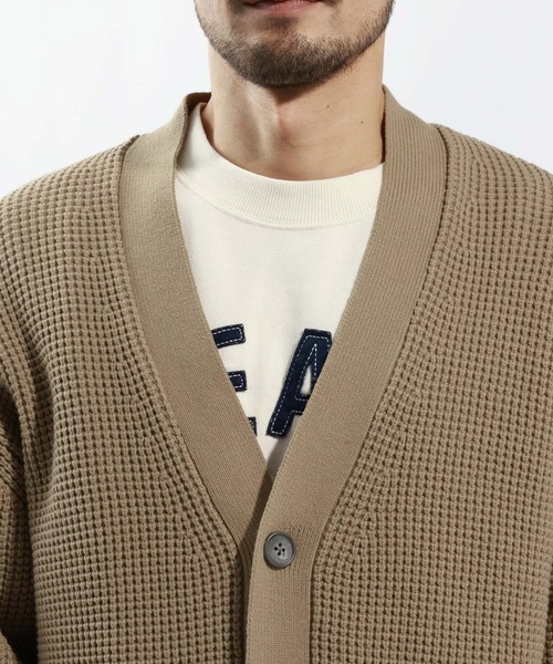 BAYFLOW(ベイフロー)の「TIDYニットカーディガン(カーディガン/ボレロ・メンズ・ベージュ/サックスブルー・MEDIUM/LARGE)」の10枚目の写真
