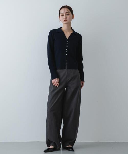 SENSE OF PLACE by URBAN RESEARCH（センスオブプレイスバイアーバンリサーチ）の「バレルレッグチノパンツ（その他パンツ・レディース・アイボリー/チャコールグレー/ベージュ・MEDIUM/LARGE/SMALL）」の5枚目の写真