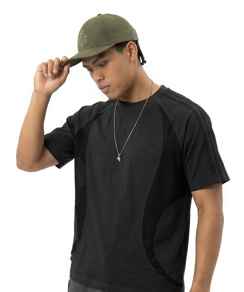 BUTTON SEOUL（ボタンソウル）の「エアカーブメッシュラグランショートスリーブTシャツ (2カラー)（Tシャツ/カットソー・メンズ・ホワイト/ブラック・M(48)/L(50)/XL）」の8枚目の写真