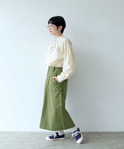 PAR ICI（パーリッシィ）の「高密度ツイル ワークスカート（スカート・レディース・カーキ・FREE）」の17枚目の写真