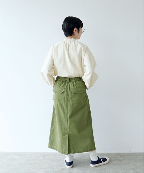 PAR ICI（パーリッシィ）の「高密度ツイル ワークスカート（スカート・レディース・カーキ・FREE）」の18枚目の写真