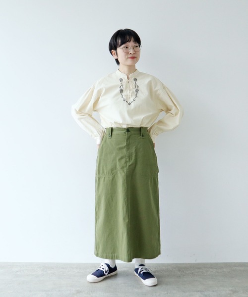 PAR ICI（パーリッシィ）の「高密度ツイル ワークスカート（スカート・レディース・カーキ・FREE）」の16枚目の写真