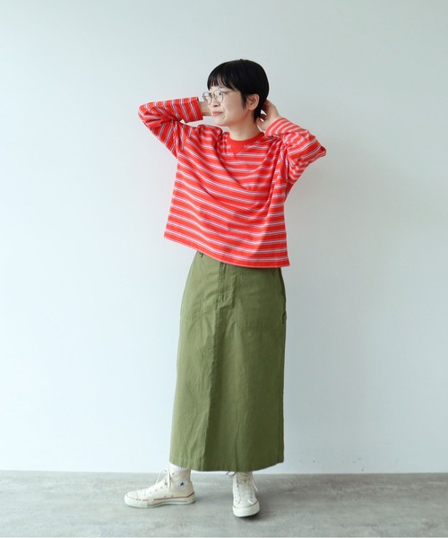 PAR ICI（パーリッシィ）の「高密度ツイル ワークスカート（スカート・レディース・カーキ・FREE）」の20枚目の写真