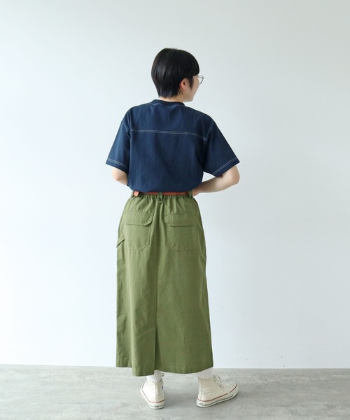PAR ICI（パーリッシィ）の「高密度ツイル ワークスカート（スカート・レディース・カーキ・FREE）」の12枚目の写真