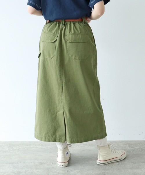 PAR ICI（パーリッシィ）の「高密度ツイル ワークスカート（スカート・レディース・カーキ・FREE）」の5枚目の写真