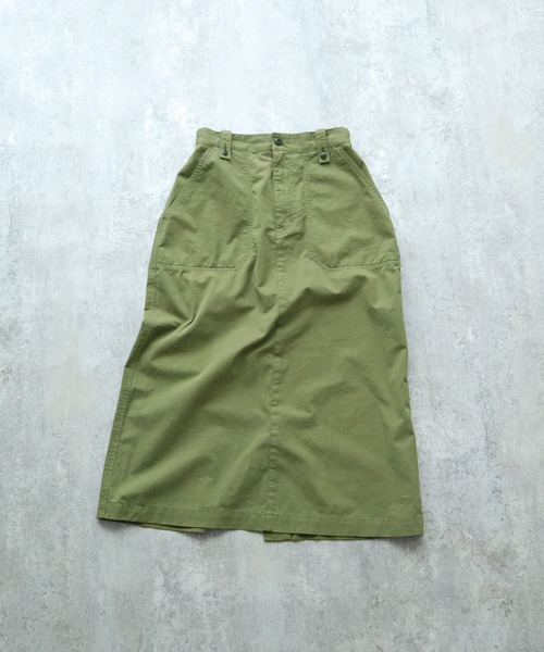 PAR ICI（パーリッシィ）の「高密度ツイル ワークスカート（スカート・レディース・カーキ・FREE）」の2枚目の写真