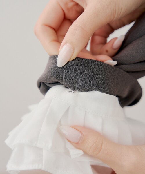 Chico（チコ）の「【セットアップ対応】袖フリルテーラードジャケット（テーラードジャケット・レディース・ベージュ系その他2/グレー/ベージュ・FREE）」の17枚目の写真