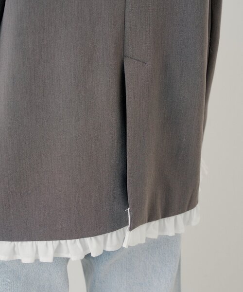 Chico（チコ）の「【セットアップ対応】袖フリルテーラードジャケット（テーラードジャケット・レディース・ベージュ系その他2/グレー/ベージュ・FREE）」の21枚目の写真