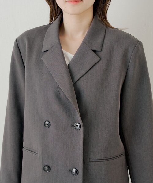 Chico（チコ）の「【セットアップ対応】袖フリルテーラードジャケット（テーラードジャケット・レディース・ベージュ系その他2/グレー/ベージュ・FREE）」の22枚目の写真