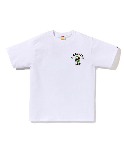 A BATHING APE(アベイシングエイプ)の「ABC CAMO COLLEGE ATS TEE(Tシャツ/カットソー・メンズ・ブラック×グリーン/ホワイト×ブルー/ホワイト×グリーン/ホワイト×ピンク/ブラック×ピンク/ブラック×ブルー・MEDIUM/LARGE/XXX-LARGE/XX-LARGE/SMALL/X-LARGE)」の2枚目の写真