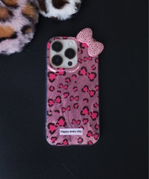 Vini | ギャルコア ハート柄 立体リボン iPhoneケース（iPhone17・13・14・15・16対応）(スマホケース/カバー)