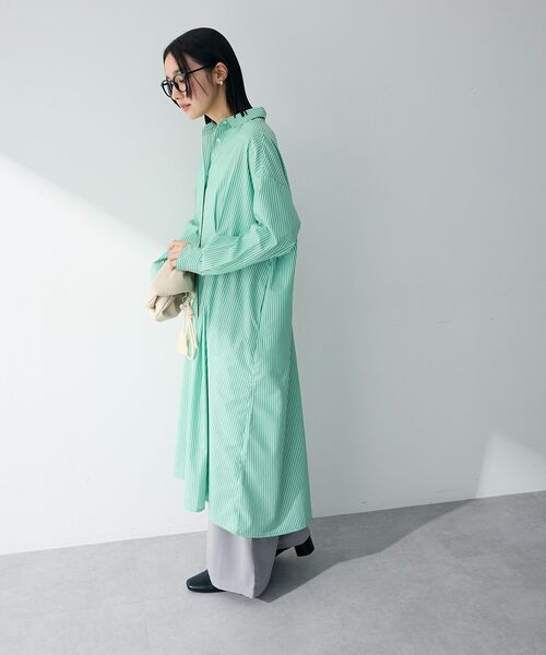 Green Parks(グリーンパークス)の「イージーケア抜け衿ウエストタックシャツワンピース(ワンピース・レディース・ネイビー/ブルー/ピンク/グリーン・FREE)」の12枚目の写真