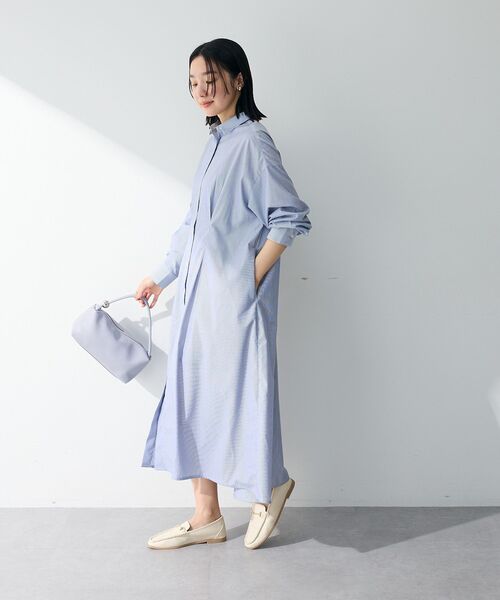 Green Parks(グリーンパークス)の「イージーケア抜け衿ウエストタックシャツワンピース(ワンピース・レディース・ネイビー/ブルー/ピンク/グリーン・FREE)」の19枚目の写真