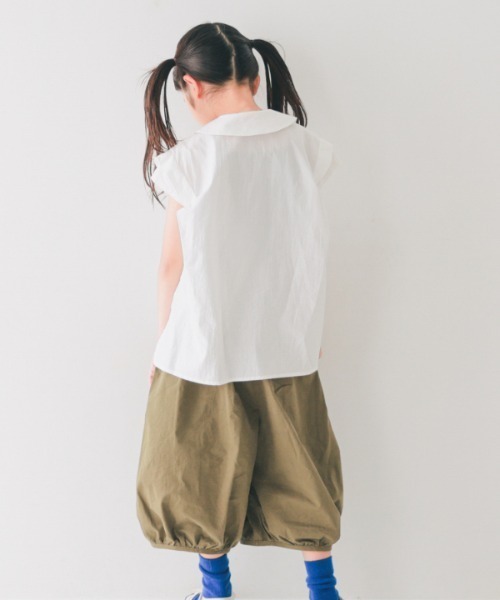 NHT(エヌエイチティー)の「NHT/エヌエイチティー タック ブラウス(シャツ/ブラウス・キッズ・ブラック/オフホワイト・120cm/130cm/140cm/150cm/160cm/110cm)」の5枚目の写真