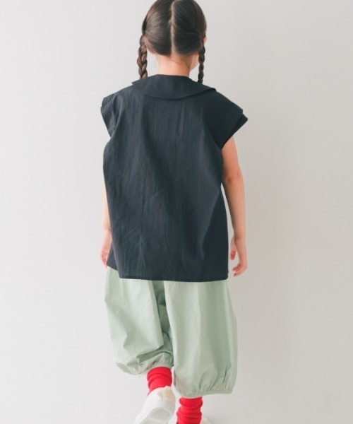 NHT(エヌエイチティー)の「NHT/エヌエイチティー タック ブラウス(シャツ/ブラウス・キッズ・ブラック/オフホワイト・120cm/130cm/140cm/150cm/160cm/110cm)」の10枚目の写真