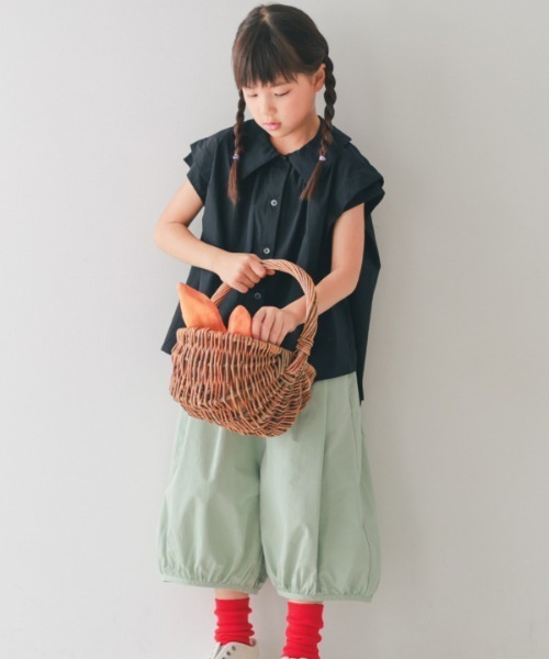 NHT(エヌエイチティー)の「NHT/エヌエイチティー タック ブラウス(シャツ/ブラウス・キッズ・ブラック/オフホワイト・120cm/130cm/140cm/150cm/160cm/110cm)」の9枚目の写真