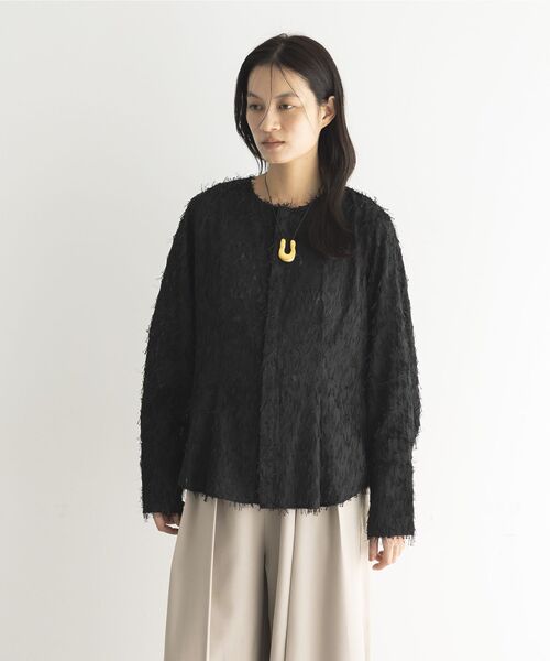 GARAGE OF GOOD CLOTHING(ガレージオブグッドクロージング)の「ジャガードタックブラウス(シャツ/ブラウス・レディース・ホワイト/ブラック・FREE)」の8枚目の写真