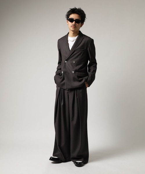 REGIEVO(レジエボ)の「REGIEVO ワイドスラックスパンツ(スラックス・メンズ・ブラック/グレー・M/L)」の12枚目の写真