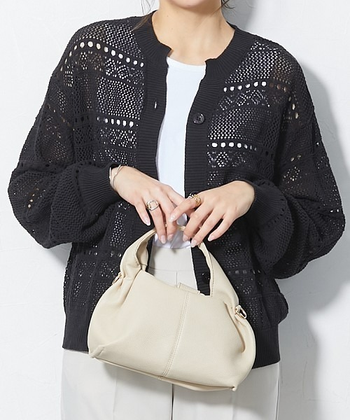 slattgir（スラットジール）の「高身長　綿100％透かし編カーディガン（トールサイズ）（カーディガン/ボレロ・レディース・アイボリー/ブラック/カーキ系・TM/TL/T3L/T4L/T5L/TLL）」の13枚目の写真