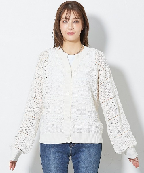 slattgir（スラットジール）の「高身長　綿100％透かし編カーディガン（トールサイズ）（カーディガン/ボレロ・レディース・アイボリー/ブラック/カーキ系・TM/TL/T3L/T4L/T5L/TLL）」の19枚目の写真