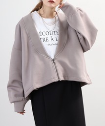 FUNALIVE（ファンアライブ）の「comoely closet　ワイドリブ深Vがエッジーな羽織り（その他アウター）」