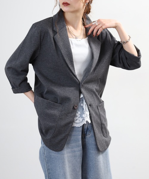 FUNALIVE(ファンアライブ)の「ポンチ長袖&7分袖ジャケット(テーラードジャケット・メンズ・チャコール/ブラック/グレー系/ネイビー系/チャコールグレー/グレー/ハウンドトゥース/ブラック系/ネイビー・XL-Long/XL-Short/M-Long/L-Long/M-Short/L-Short)」の14枚目の写真