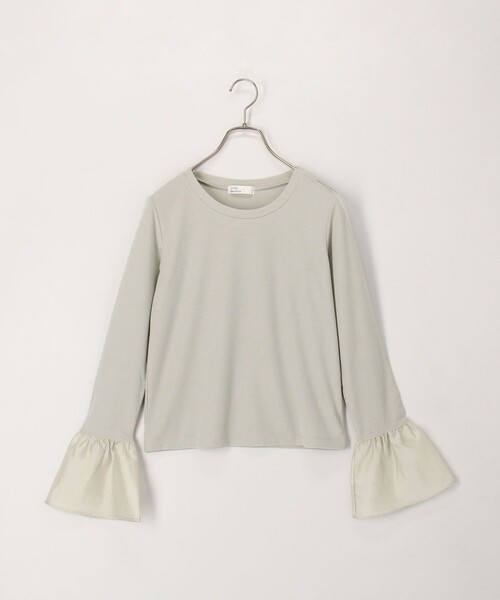fredy couleur（フレディクルール）の「異素材フリル袖リブカットソー（Tシャツ/カットソー・レディース・オフホワイト/ベージュ/ブラウン・38）」の3枚目の写真