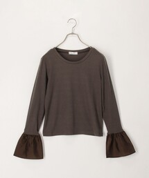 fredy couleur | 異素材フリル袖リブカットソー(Tシャツ/カットソー)