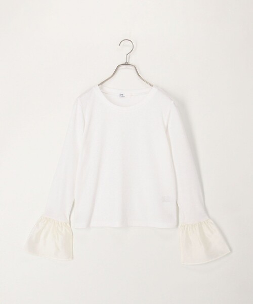 fredy couleur（フレディクルール）の「異素材フリル袖リブカットソー（Tシャツ/カットソー・レディース・オフホワイト/ベージュ/ブラウン・38）」の2枚目の写真